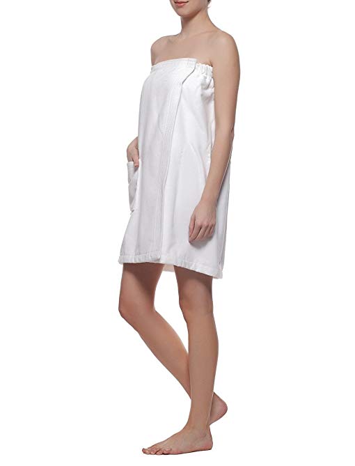 Turkishtowels, 100% Cotton WHITE SPA Towel Wrap-White