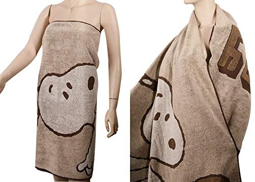 100% Cotton Cute Snoopy Bath Beach Towel, Brown，larger Size 71