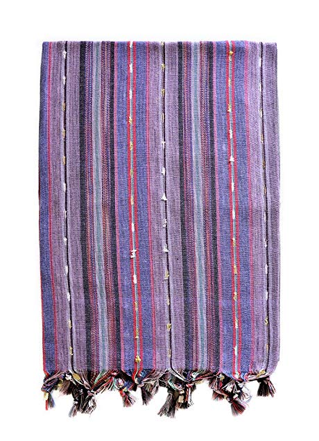 BODRUM Pestemal Turkish Towel 100% Cotton - Yoga, Beach, Pool, Bath, Spa (Purple)