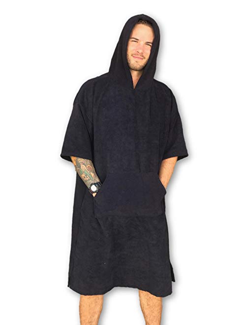 Changing Towel Surf Poncho Robe by Breakers with Hood and Pocket | Quick Dry | One Size Fits All