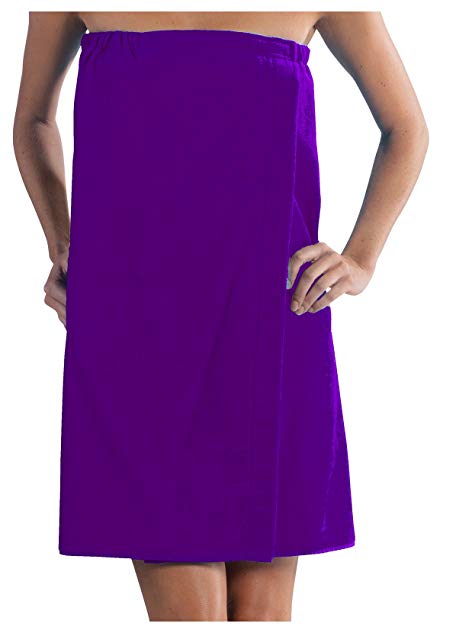 robesale Spa Wrap Terry Cotton Ladies Cover Ups, Purple, One Size