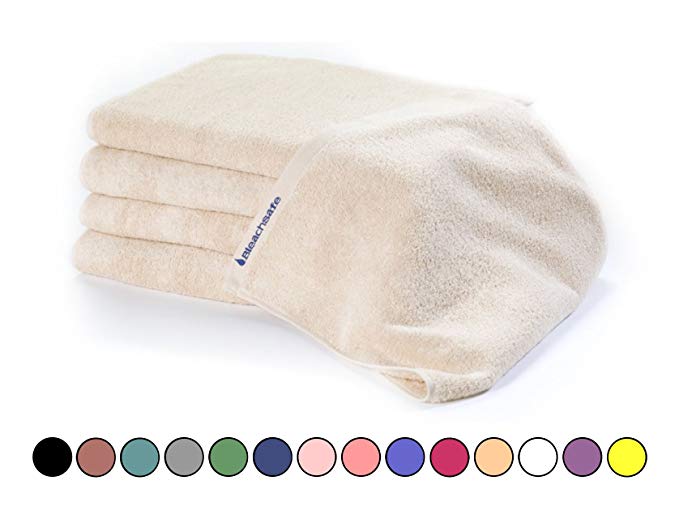 BLEACHSAFE Soft Cotton Towel Set: 15 In x 26 In Thick, Absorbent Bleachproof Towels for Salon, Gym, Spa or Restaurant - Pack of 24, Tan