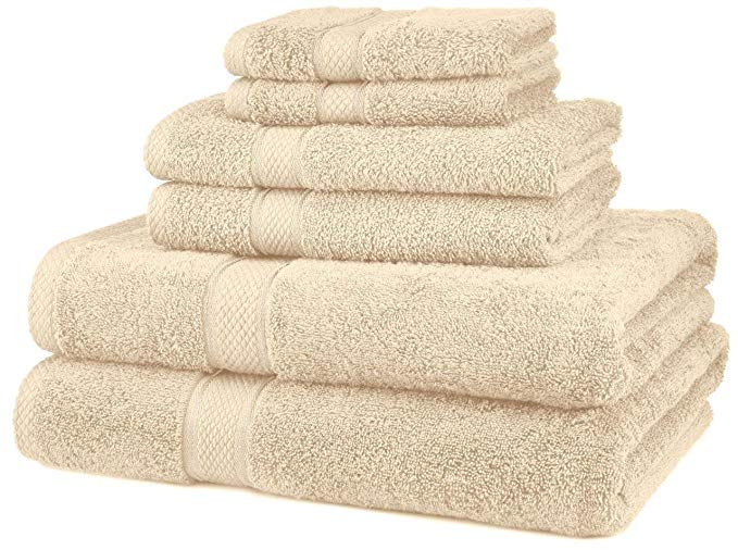 NEW 6 Piece 100% Egyptian Cotton 725 Gram Bath Towel Towels Set(Cream)