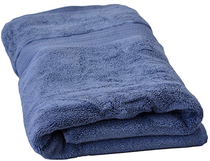 Luxury Royal Velvet Signature Soft Solid Bath Towel - 30x54”- Night Shadow Blue