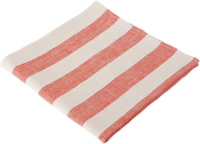 LinenMe 0155401 Philippe Bath Towel, Off White/Red, 39