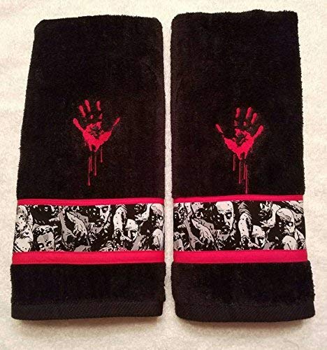 Zombie Bathroom Black Hand Towel Set