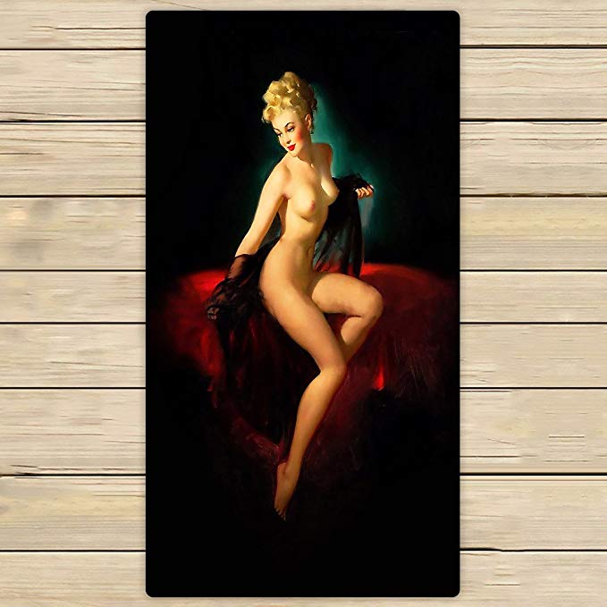 Custom Snaked Sexy Pin Up Girl on Bed Towels,Beach Bath Pool Sprot Travel Hand Spa Towel Size 30x56 inches