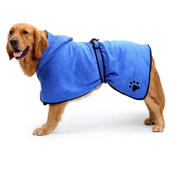 NACOCO Dog Bathrobe Towel Microfiber Pet Drying Robes Moisture Absorbing Towels Coat for Dog and Cat