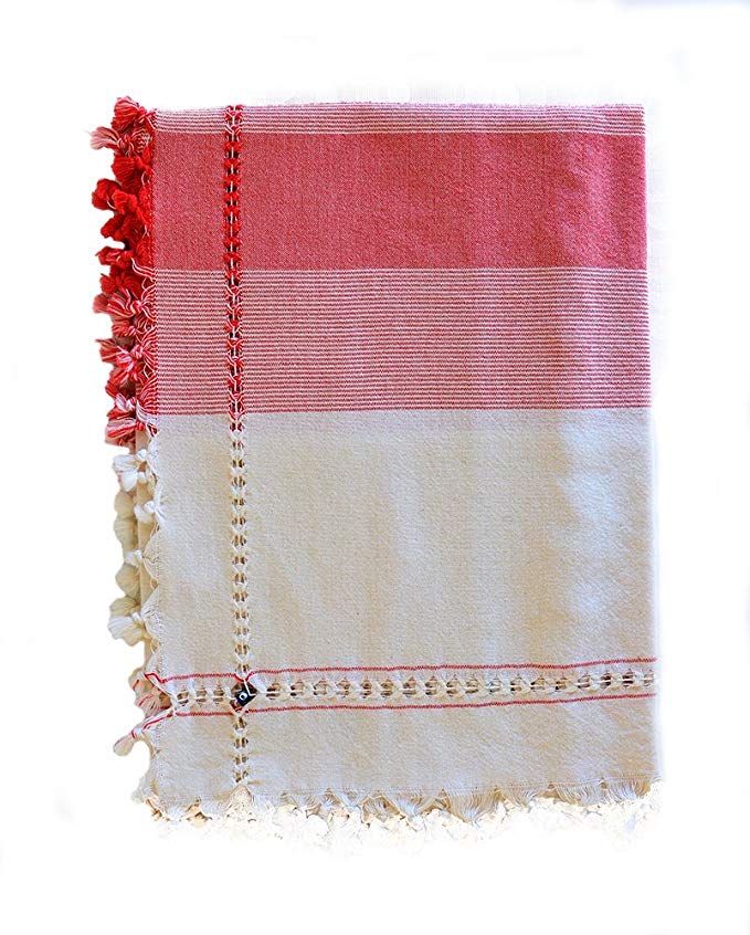 ANATOLIA Pestemal Turkish Towel 100% Cotton - Yoga, Beach, Pool, Bath, Spa (Pink)