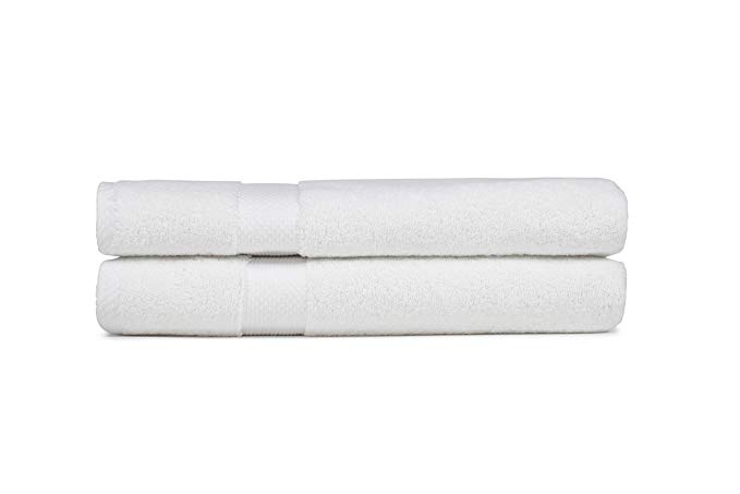 Globaltex Fine Linens Luxurious 100% Turkish Cotton White Bath Sheet (Large Towel) - 40