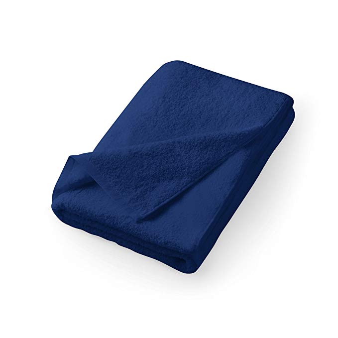 Corner4Shop Large 100% Turkish Cotton Ultra Soft Loop Terry Bath Towel (2, Navy)