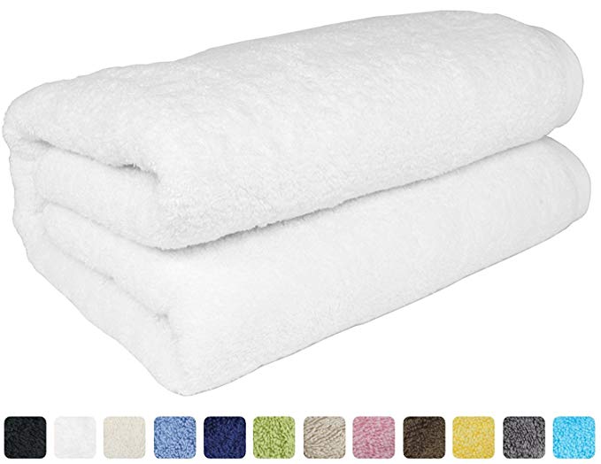 California Towel Luxury Hotel & Spa Multipurpose use Bath and Beach Towel Oversized%100 Genuine Terry Velour Turkish Cotton Oversize Company (1, White)