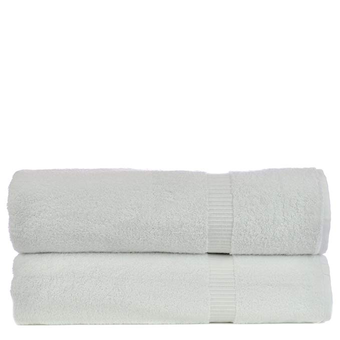 Chakir Turkish Linens Turkish Cotton Luxury Hotel & Spa Bath Towel, Bath Sheet - Set of 2, White