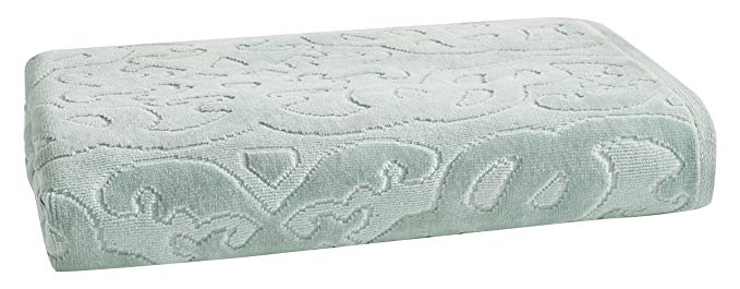 LOFT by Loftex Trellis Sculpted Jacquard Bath Towel, Sterling Blue