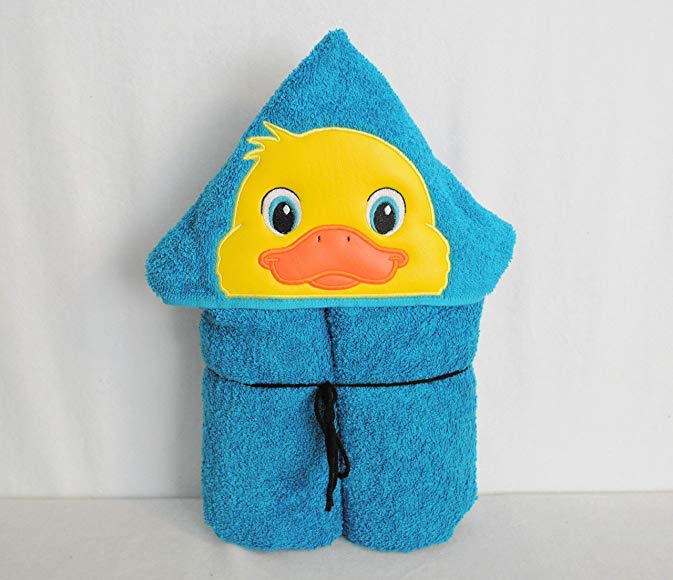 Teal Rubber Duck Hooded Bath Towel - Baby, Child, Tween