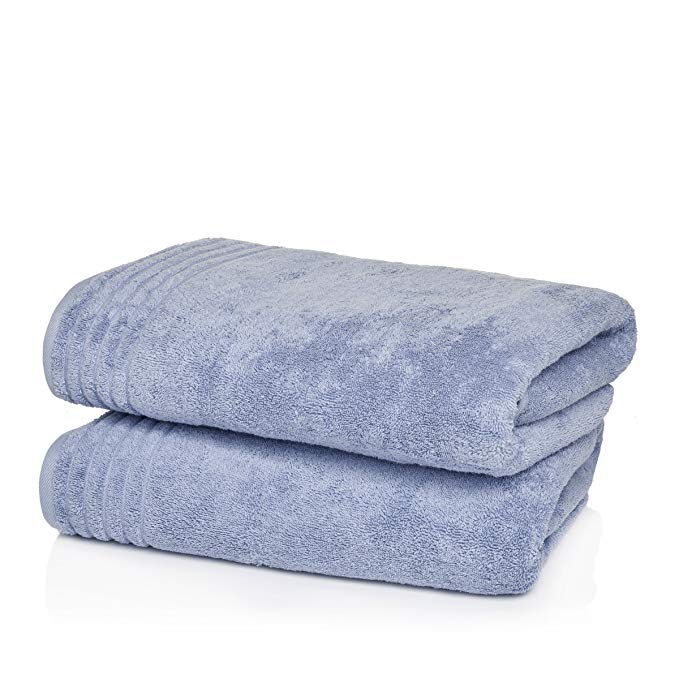 Joy Mangano Supreme Stretch 2 Jumbo Bath Towels Set, Spa Blue