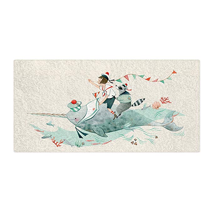 Mouse + Magpie Narwhal Bath Towel Premium Quality: Ultra Soft, Cozy and Absorbent, 60x30 for Baby, Toddler & Kids, Use for Bath Time, Beach and Pool, Great Gift