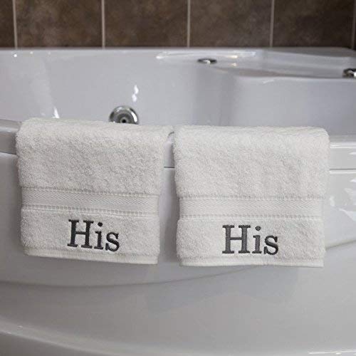 Authentic Hotel and Spa Embroidered 'His' Turkish Cotton Hand Towels (Set of 2)