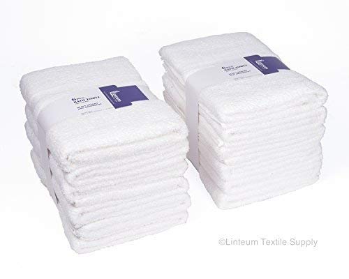 Linteum Textile 100% Soft Cotton Hotel-Quality White BATH TOWELS 24x48 in. 12-Pack