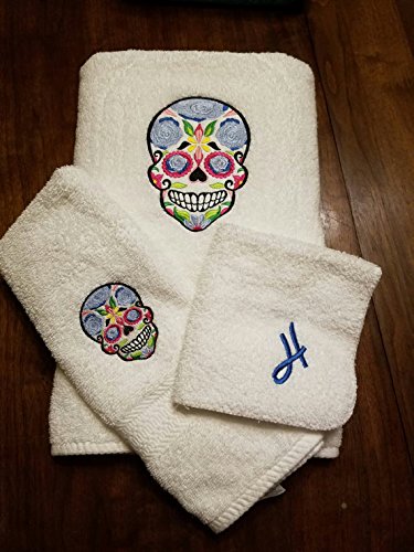 Sugar Skull 3 Piece Bathroom Towel Set