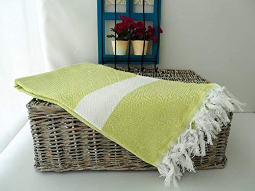 Diamond Weave BRIGHTEST HEAVIEST Turkish Cotton Bath Beach Towel Sheet Blanket,70x39 - 0.85lb (Pistachio)