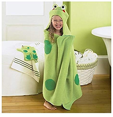 Jumping Beans Frog Hooded Bath Towel, in Green