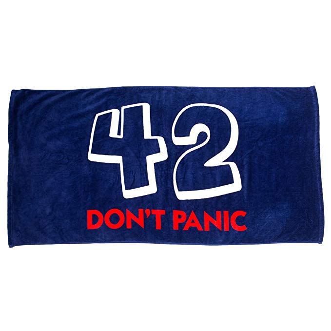 getDigital Bath & Beach Towel 42 Don't Panic - Essential for every hitchhiker in the galaxy - Blue, 100% Cotton, 55 by 28inch, certified by German textile standard