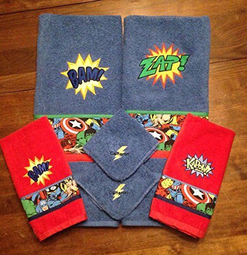 Super Hero Comic Style Bathroom Towel Set