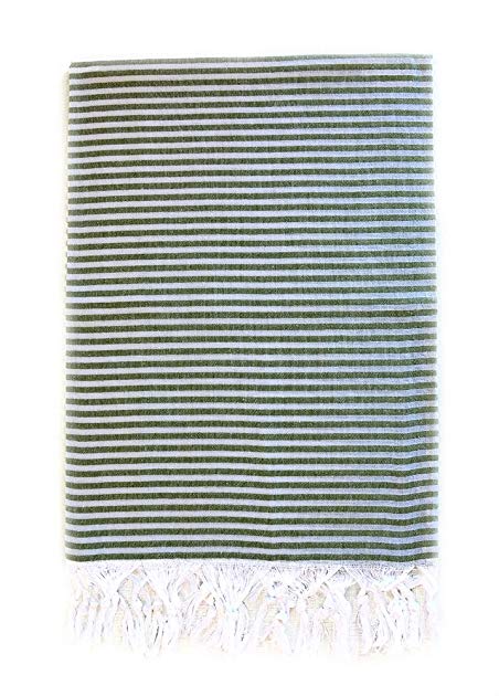 ANTALYA Pestemal Turkish Towel 100% Cotton - Yoga, Beach, Pool, Bath, Spa (Green)