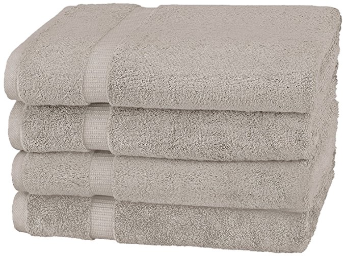 Pinzon Organic Cotton Bath Towels (4 Pack), Marble Grey