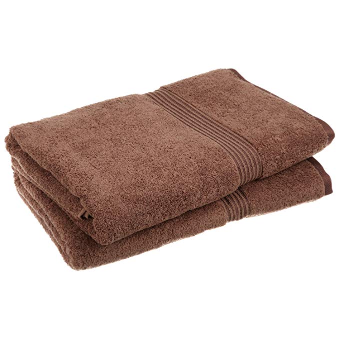 Superior 600 GSM Long Staple Combed Cotton Towel Set, Mocha, Bath Sheet Towel (2 Piece)