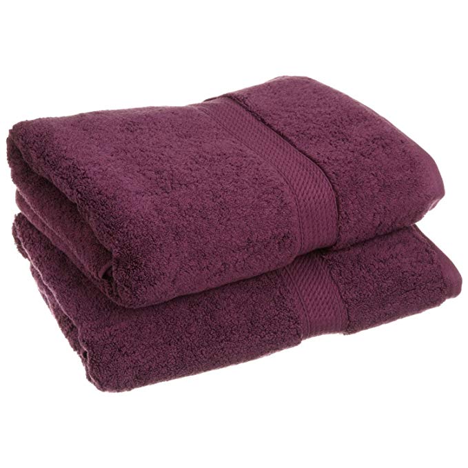 Superior 900 GSM Luxury Bathroom Towels, Made of 100% Premium Long-Staple Combed Cotton, Set of 2 Hotel & Spa Quality Bath Towels - Plum, 30