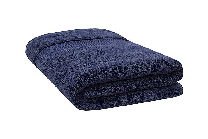 Bumble Luxury Plush Bath Towel - 30” x 60” Premium Bath Sheet - Ultra Soft, Highly Absorbent 800 GSM Heavy Weight Combed Cotton - Navy