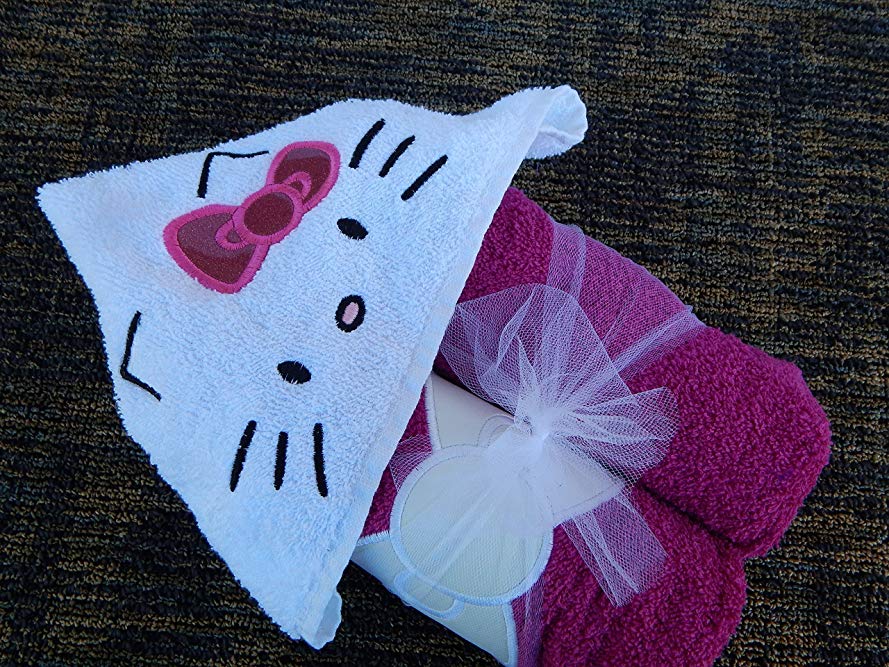 Personalized Kitty Hooded Towel