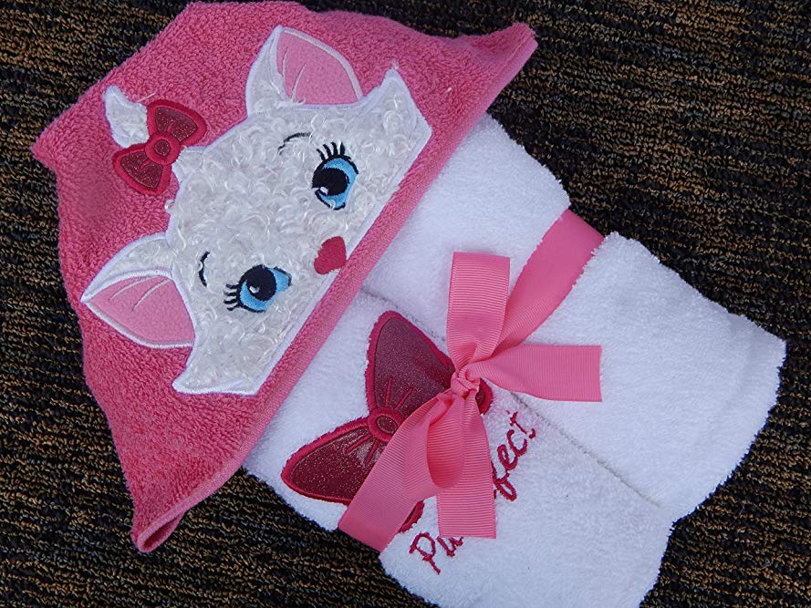 Personalized Sophisticated Kitty Hooded Towel