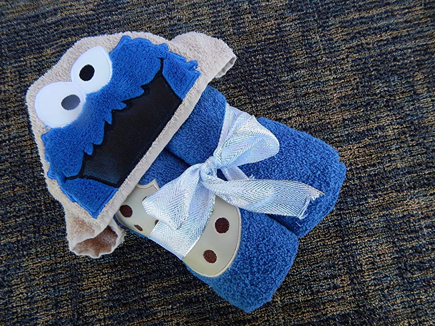 Personalized Blue Monster Hooded Towel